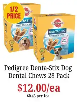 Farmer Jack's Pedigree Denta-Stix Dog Dental Chews offer
