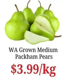 Farmer Jack's WA Grown Medium Packham Pears offer