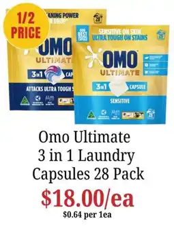 Farmer Jack's Omo Ultimate 3 in 1 Laundry Capsules offer