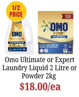 Farmer Jack's Omo Ultimate or Expert Laundry Liquid or Powder offer