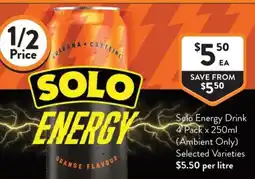 Foodworks Solo Energy Drink offer