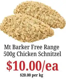 Farmer Jack's Mt Barker Free Range Chicken Schnitzel offer