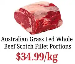 Farmer Jack's Australian Grass Fed Whole Beef Scotch Fillet Portions offer