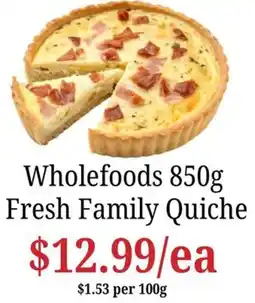 Farmer Jack's Wholefoods Fresh Family Quiche offer