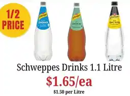 Farmer Jack's Schweppes Drinks offer