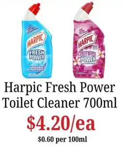 Farmer Jack's Harpic Fresh Power Toilet Cleaner offer