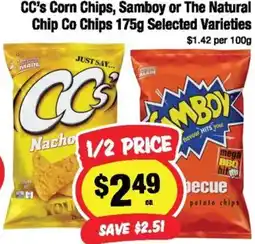 CORNETTS CC's Corn Chips, Samboy or The Natural Chip Co Chips Selected Varieties offer