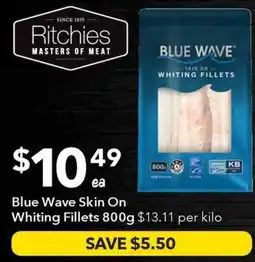 Ritchies Blue Wave Skin On Whiting Fillets offer