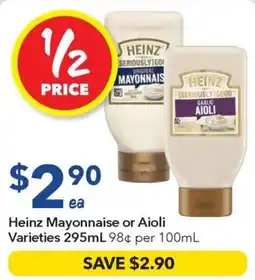 Ritchies Heinz Mayonnaise or Aioli Varieties offer