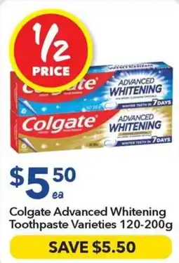 Ritchies Colgate Advanced Whitening Toothpaste Varieties offer