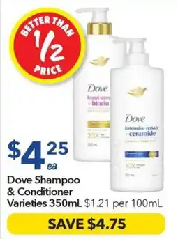 Ritchies Dove Shampoo & Conditioner Varieties offer