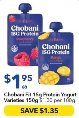 Ritchies Chobani Fit 15g Protein Yogurt Varieties offer