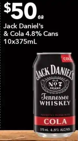 Ritchies Jack Daniel's & Cola offer