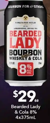 Ritchies Bearded Lady Bourbon Whiskey & Cola offer