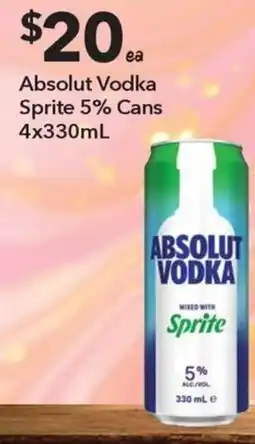 Ritchies Absolut Vodka Sprite 5% Cans offer