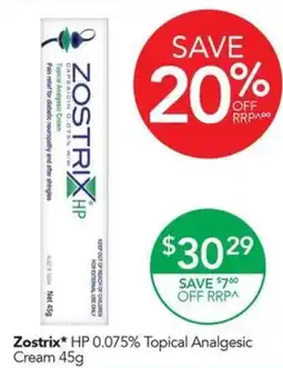 Terry White Zostrix* HP 0.075% Topical Analgesic Cream offer