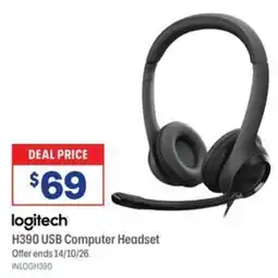 Officeworks logitech H390 USB Computer Headset offer