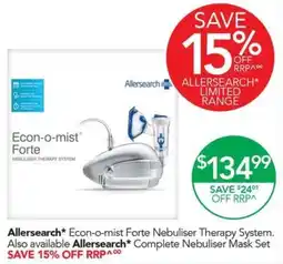 Terry White Allersearch Econ-o-mist Forte Nebuliser Therapy System offer
