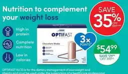 Terry White Optifast Chocolate Shake offer