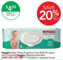 Terry White Huggies Baby Wipes Fragrance Free Refill offer