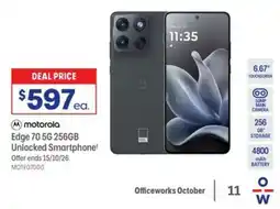 Officeworks motorola Edge 70 5G 256GB Unlocked Smartphone offer