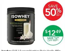 Terry White Isowhey GLP-1 Support Nutrition Shake Vanilla Ice Cream offer