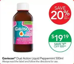 Terry White Gaviscon Dual Action Liquid Peppermint offer