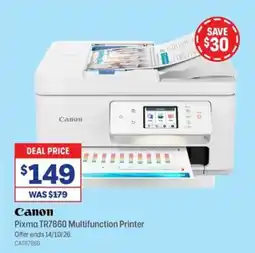 Officeworks Canon Pixma TR7860 Multifunction Printer offer