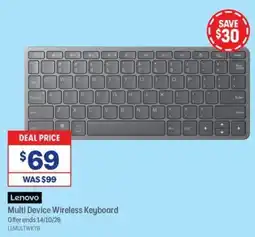 Officeworks Lenovo Multi Device Wireless Keyboard offer
