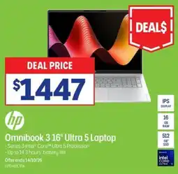 Officeworks hp Omnibook 3 16" Ultra 5 Laptop offer