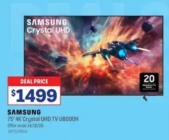 Samsung 75" 4K Crystal UHD TV U8000H