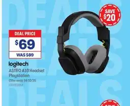 Officeworks logitech ASTRO A10 Headset offer