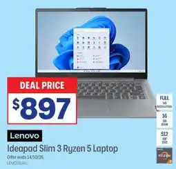 Officeworks Lenovo Ideapad Slim 3 Ryzen 5 Laptop offer