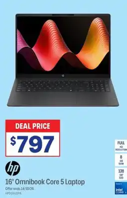 Officeworks hp 16" Omnibook Core 5 Laptop offer