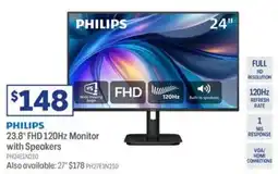 Officeworks Philips 23.8" FHD 120Hz Monitor with Speakers offer