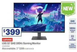 Officeworks Lenovo LOQ 32" QHD 180Hz Gaming Monitor offer
