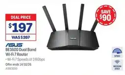 Officeworks Asus BE3600 Dual Band Wi-Fi 7 Router offer