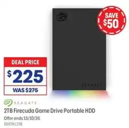 Officeworks Seagate 2TB Firecuda Game Drive Portable HDD offer