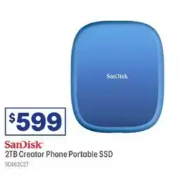 Officeworks SanDisk 2TB Creator Phone Portable SSD offer