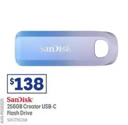 Officeworks SanDisk 256GB Creator USB-C Flash Drive offer