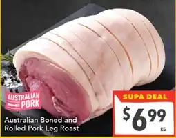 Supa Valu Australian Boned and Rolled Pork Leg Roast offer