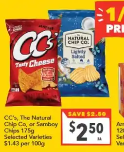 Supa Valu CC's, The Natural Chip Co, or Samboy Chips offer