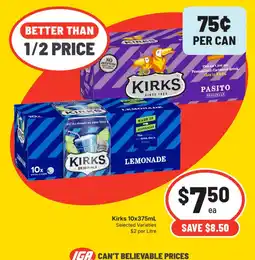 Supa Valu Kirks Lemonade offer