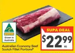 Supa Valu Australian Economy Beef Scotch Fillet Portions offer