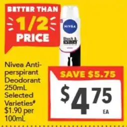 Supa Valu Nivea Antiperspirant Deodorant offer