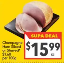 Supa Valu Champagne Ham Sliced offer
