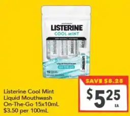 Supa Valu Listerine Cool Mint Liquid Mouthwash On-The-Go offer