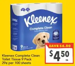 Supa Valu Kleenex Complete Clean Toilet Tissue offer