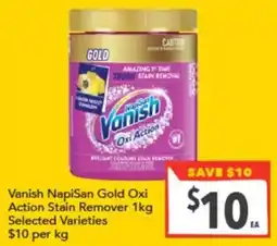 Supa Valu Vanish NapiSan Gold Oxi Action Stain Remover offer