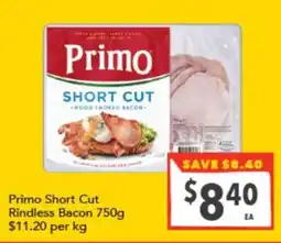 Supa Valu Primo Short Cut Rindless Bacon offer